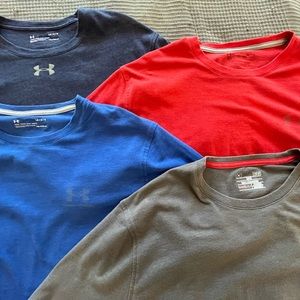 Lot of 4 Total Under Armour Large Charged Cotton Tee Shirts